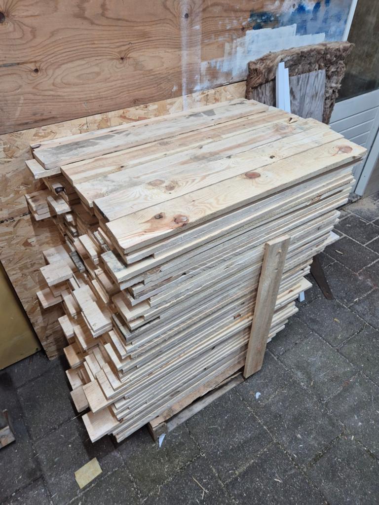 Hout, Doe-het-zelf en Verbouw, Hout en Planken, Ophalen of Verzenden, 50 mm of meer, Minder dan 200 cm, Plank