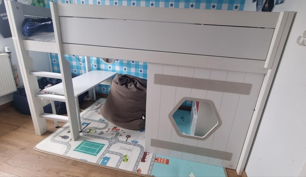 Bed Lifetime halfhoogslaper kinderbed en gewoon bed, Ophalen, Gebruikt, 180 cm of meer, 85 tot 100 cm