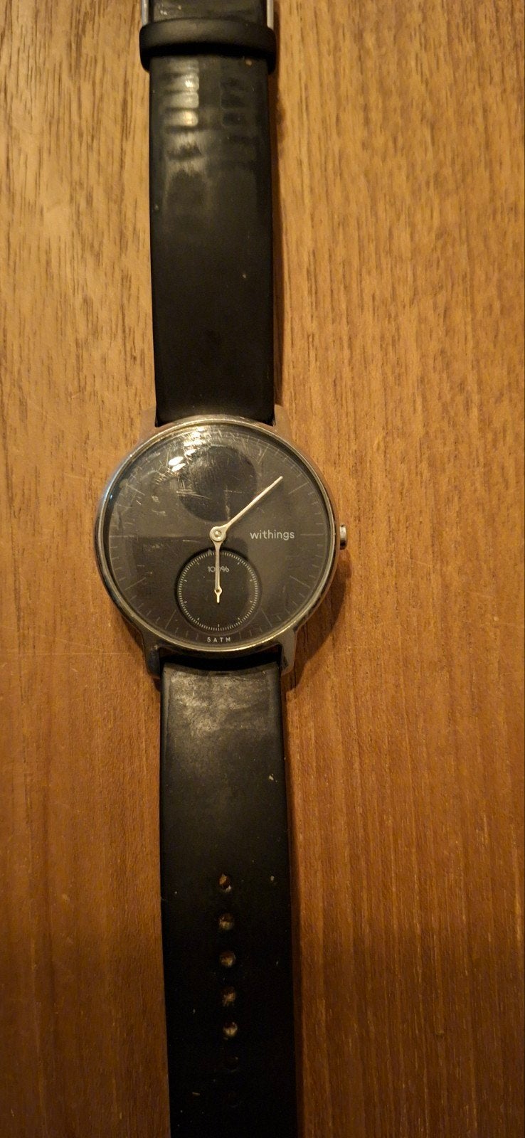 Withings Hybrid Smartwatch 36mm Zwart HWA03b-36, Hartslag, Gebruikt, Withings, Zwart