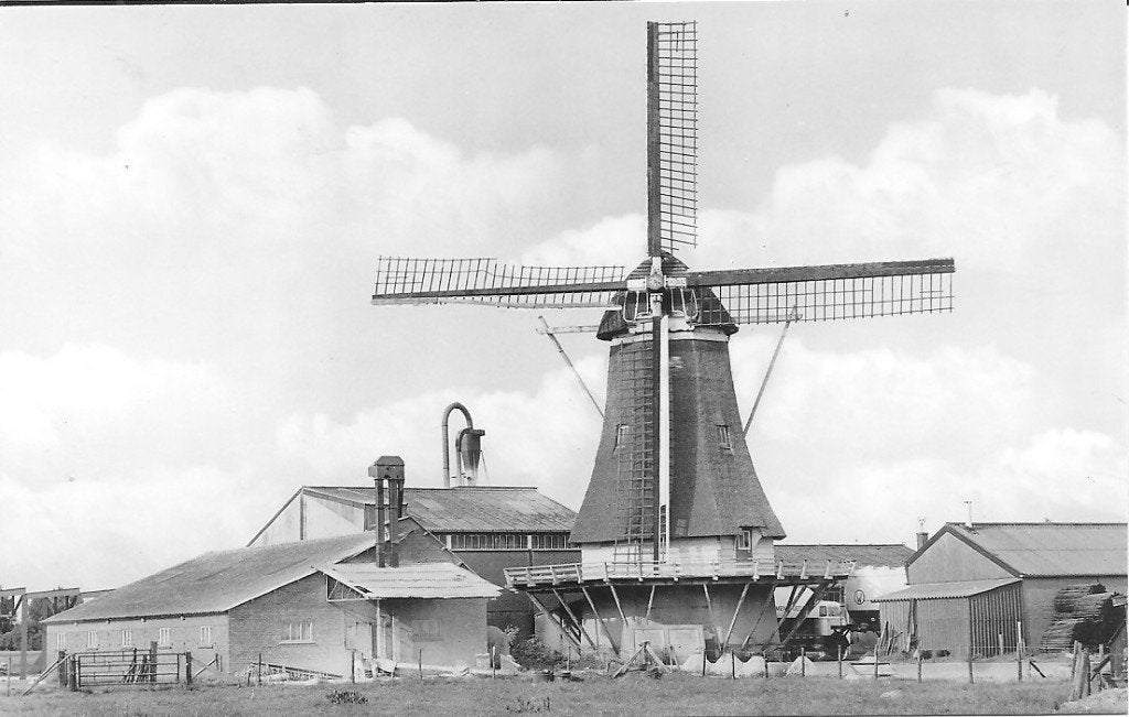 Oene, Korenmolen "Werklust" - Foto juli 1976, Ophalen of Verzenden, 1960 tot 1980, Gelopen, Zuid-Holland