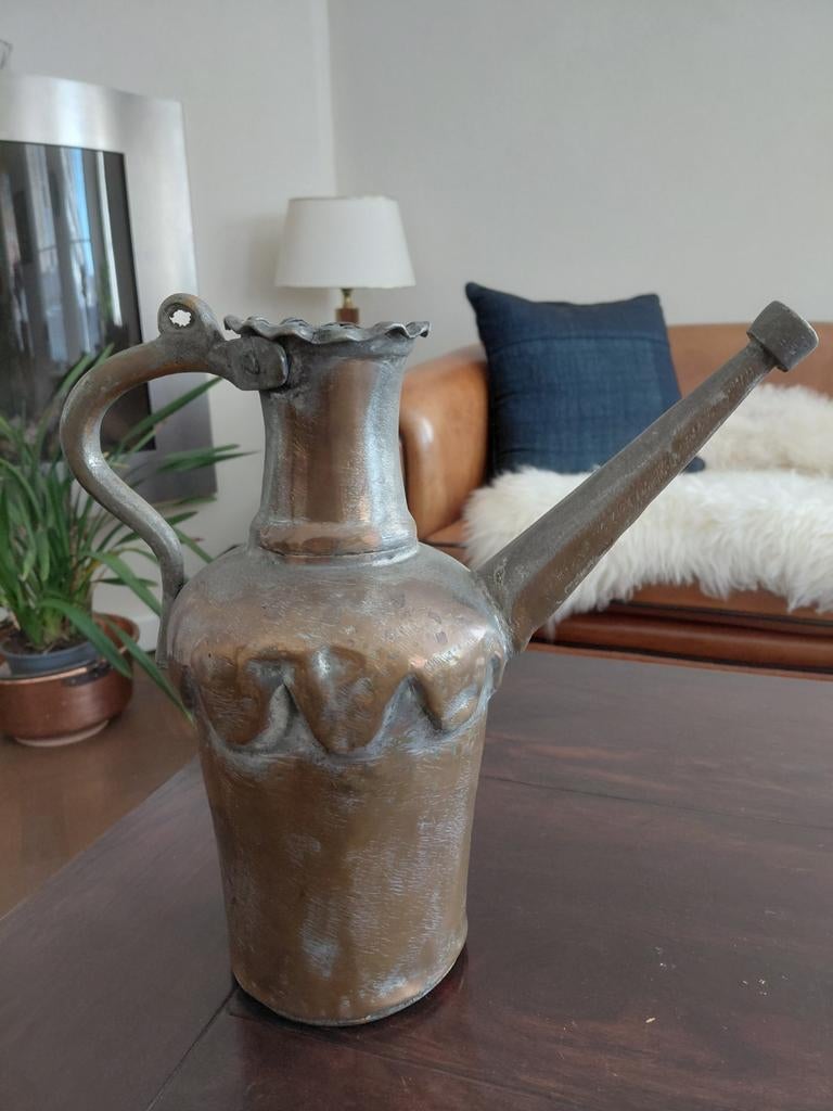 Antieke Koperen Waterkan - Handgemaakt ERG OUD, Ophalen of Verzenden, Koper