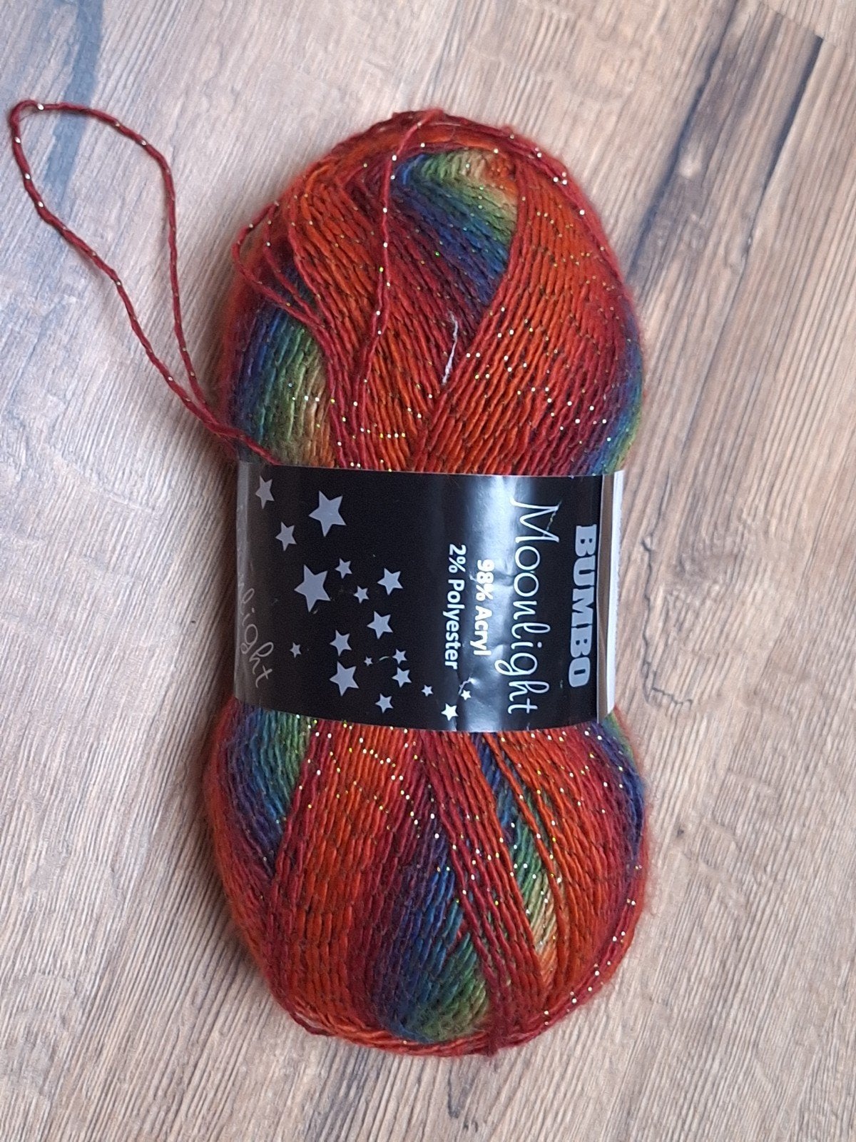 BUMBO Moonlight Regenboog Garen met Glitter - 98% Acryl, Hobby en Vrije tijd, Breien en Haken, Ophalen of Verzenden, Zo goed als nieuw