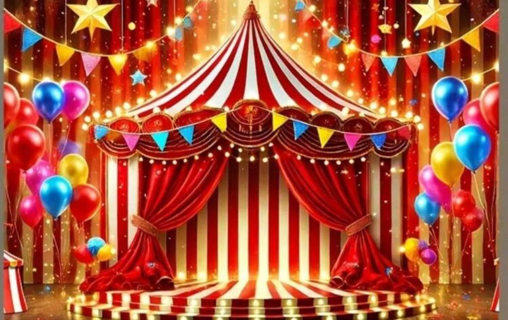 Oersterk circus decordoek 3 mtr breed lees advertentie, Ophalen of Verzenden