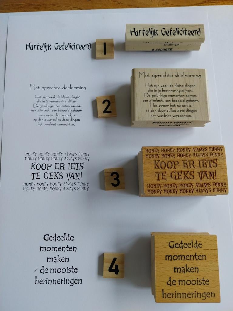 Tekst stempels, Ophalen of Verzenden