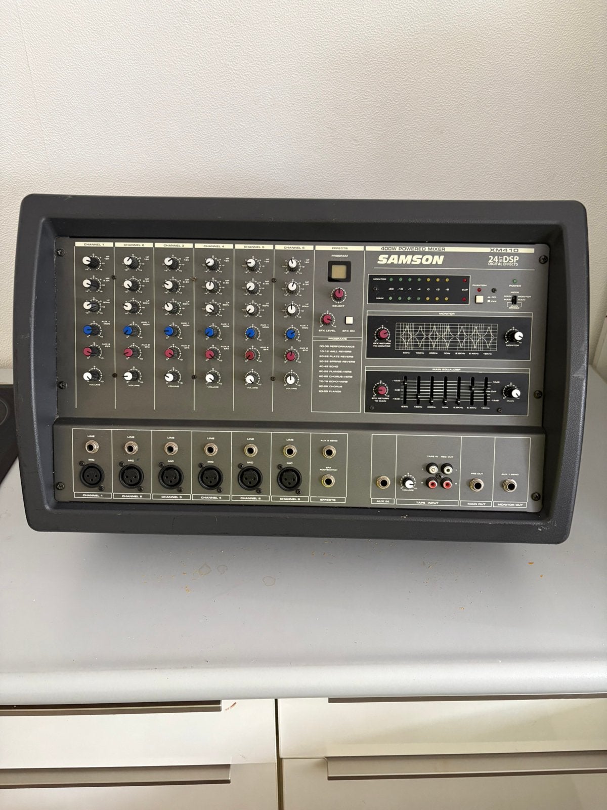 Samson XM410 24-DSP Powermixer - Goede staat, Ophalen of Verzenden, Gebruikt, 5 tot 10 kanalen, Microfooningang