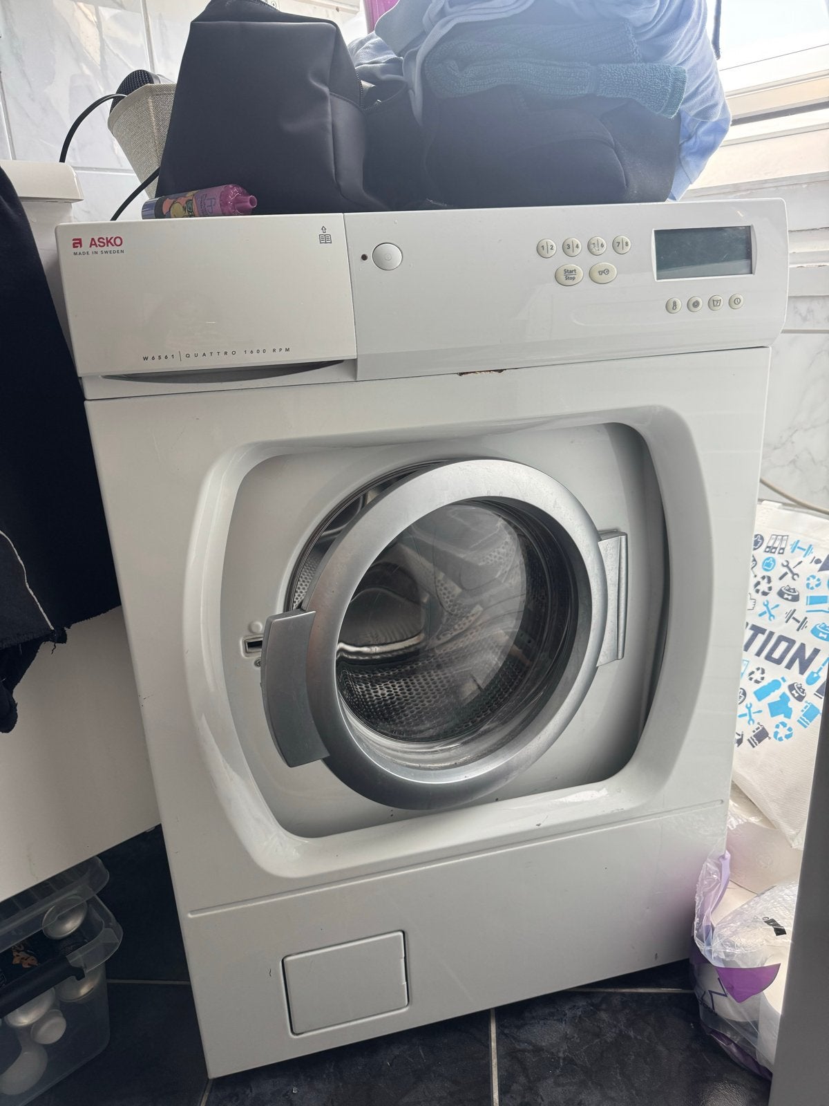 ASKO W6441 Wasmachine - 1400 RPM, Voorlader, Ophalen, Gebruikt, Voorlader, 85 tot 90 cm