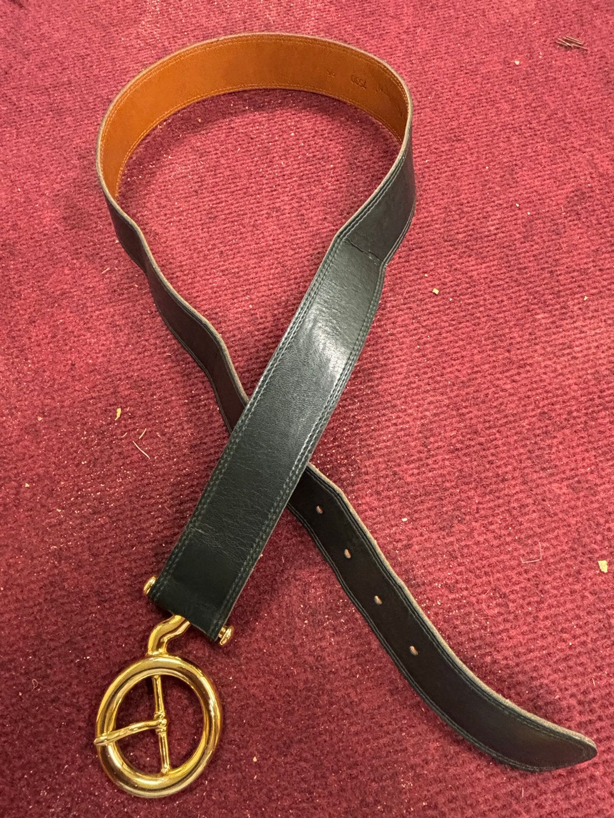 Robako Ceintures Leren Riem met Gouden Gesp - 107 cm, Heupriem, Ophalen of Verzenden, Gedragen, 3 tot 5 cm