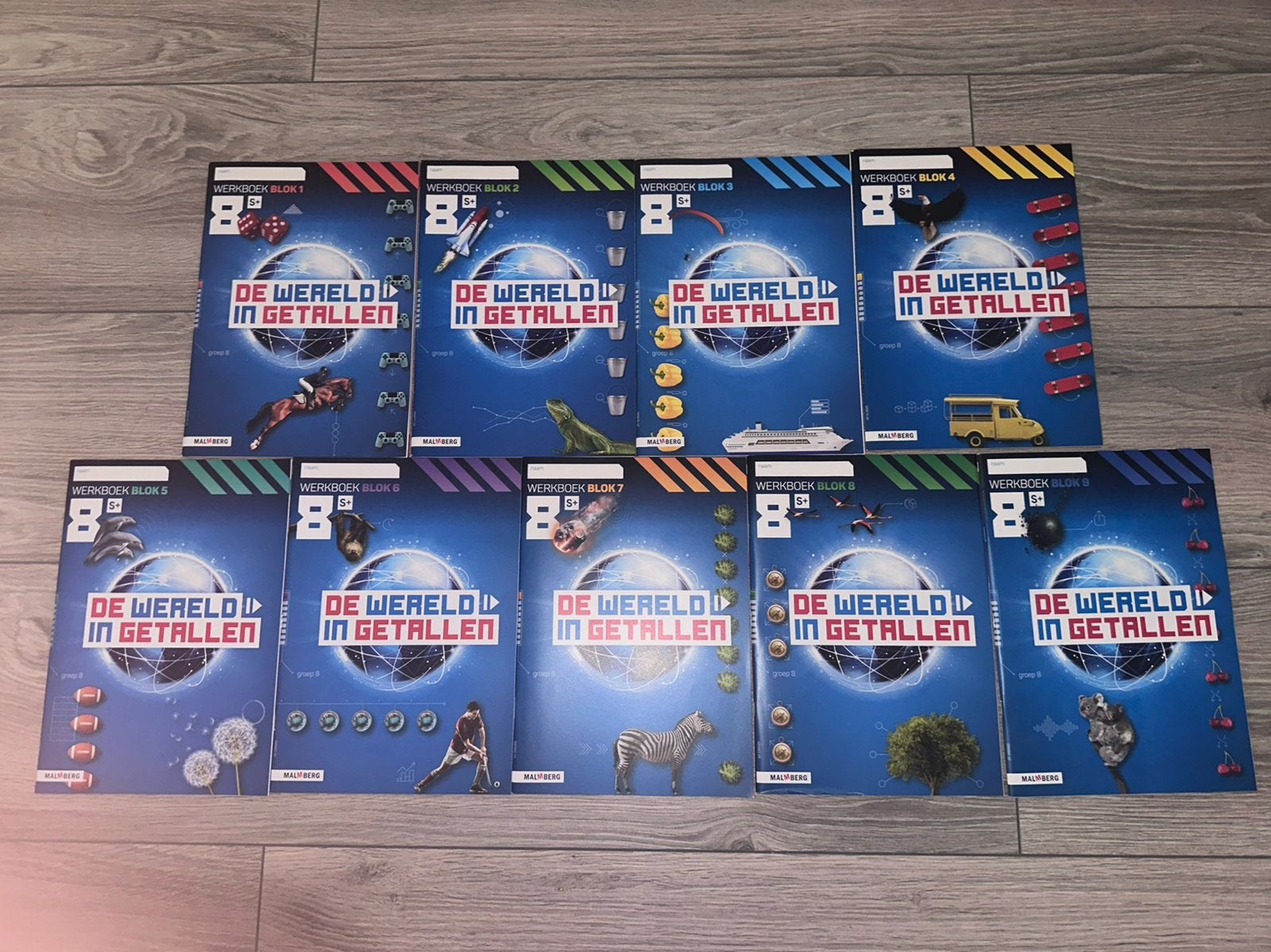 Groep 8 Wereld in getallen rekenen blok 1 tm 9 compleet, Ophalen of Verzenden, Zo goed als nieuw, Overige niveaus, Overige vakken