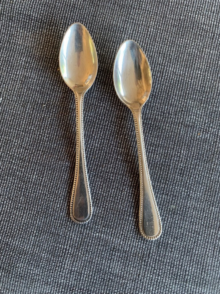 Mokkalepeltjes parelrand Douwe Egberts (verzilverd), Ophalen of Verzenden