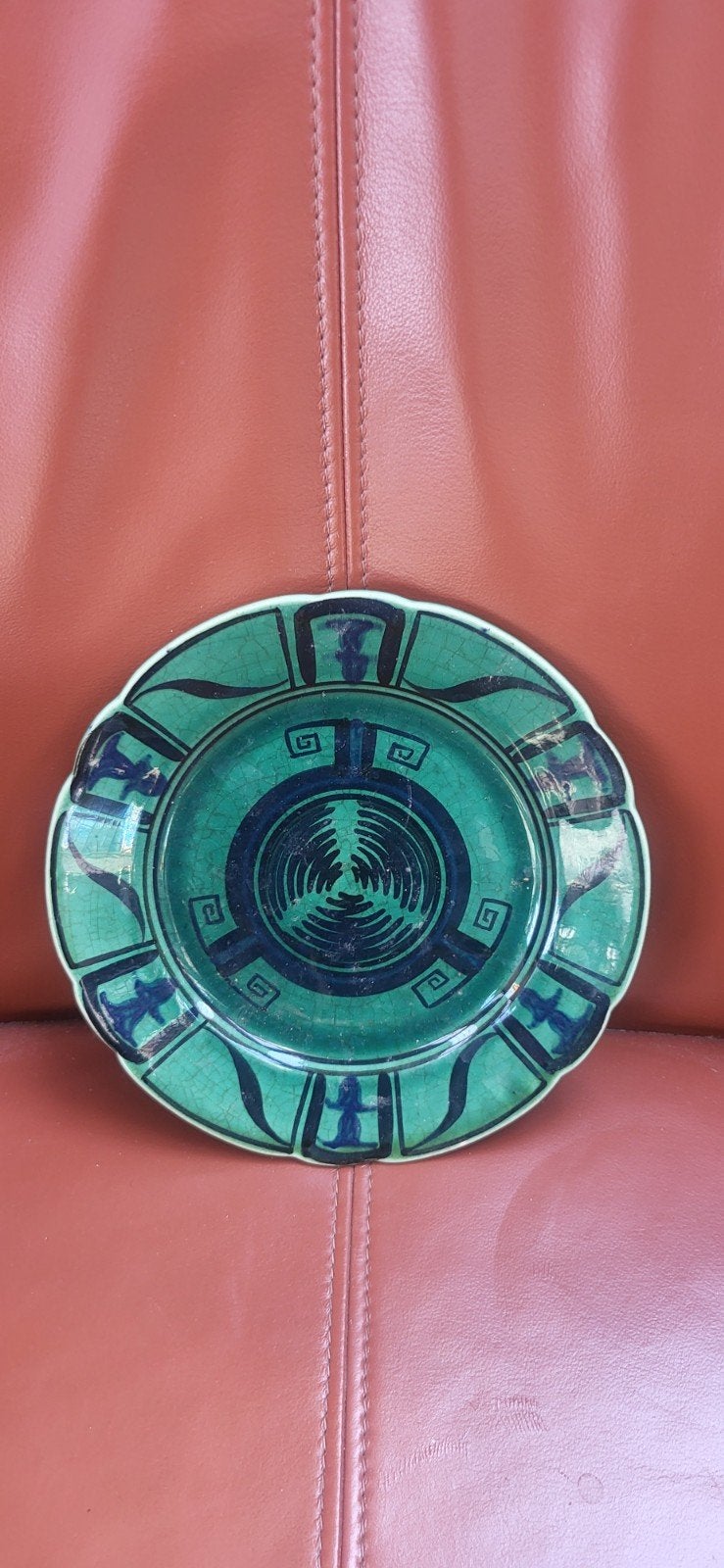 Antiek Bagdad 1924 Groen Keramisch Wandbord, Antiek en Kunst, Ophalen of Verzenden