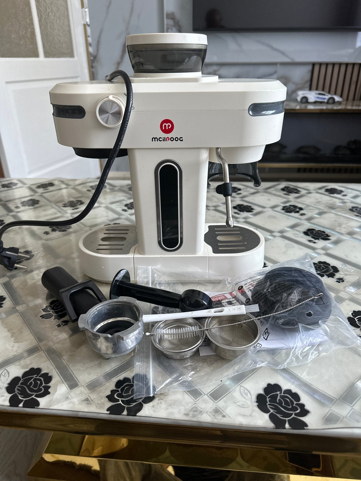 Mciipoog Espresso Apparaat - Zo goed als nieuw, Stoompijpje, Espresso apparaat, Gemalen koffie, Ophalen of Verzenden
