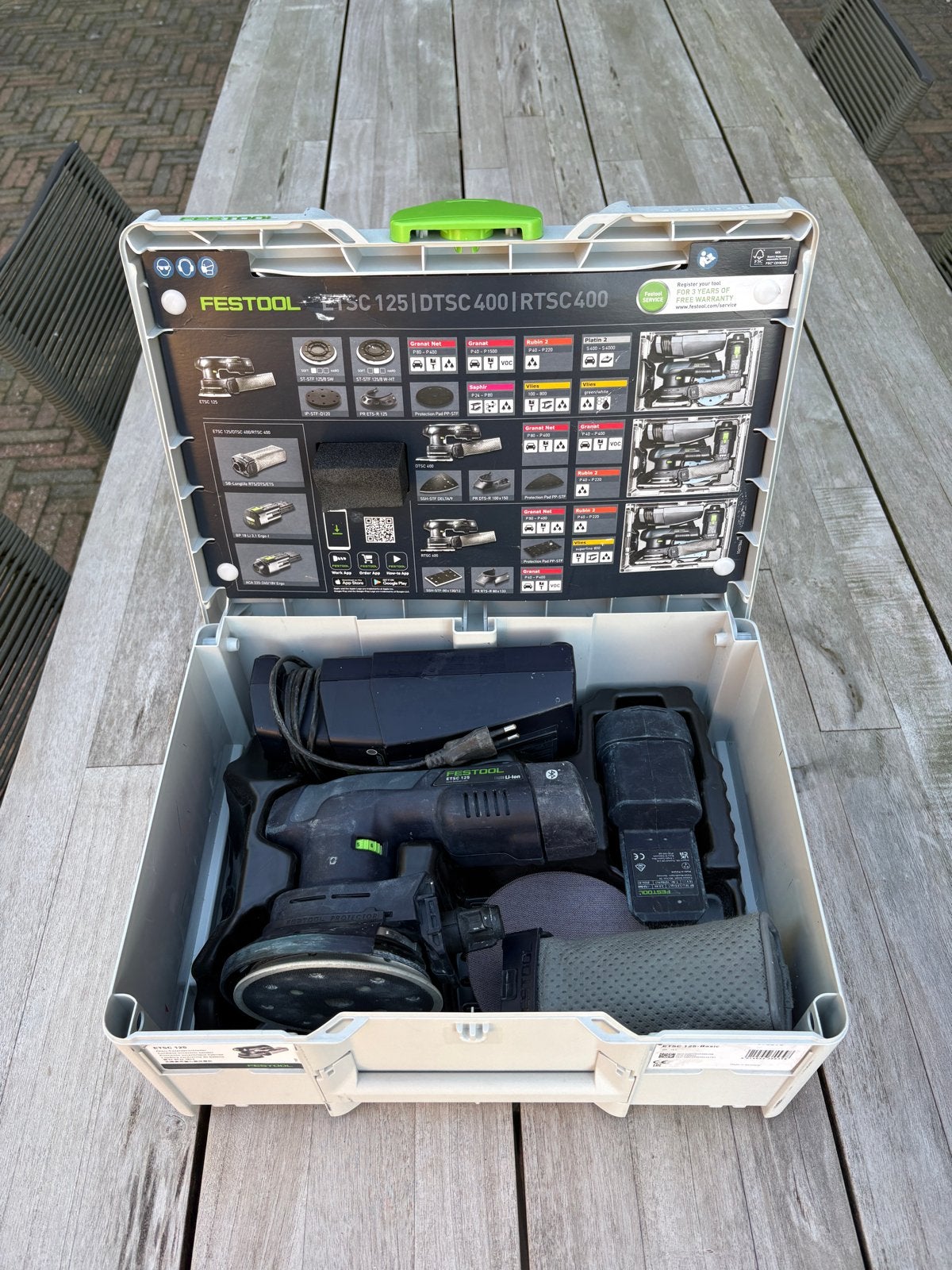 Festool ETSC 125 3,0 I-plus schuurmachine - complete set