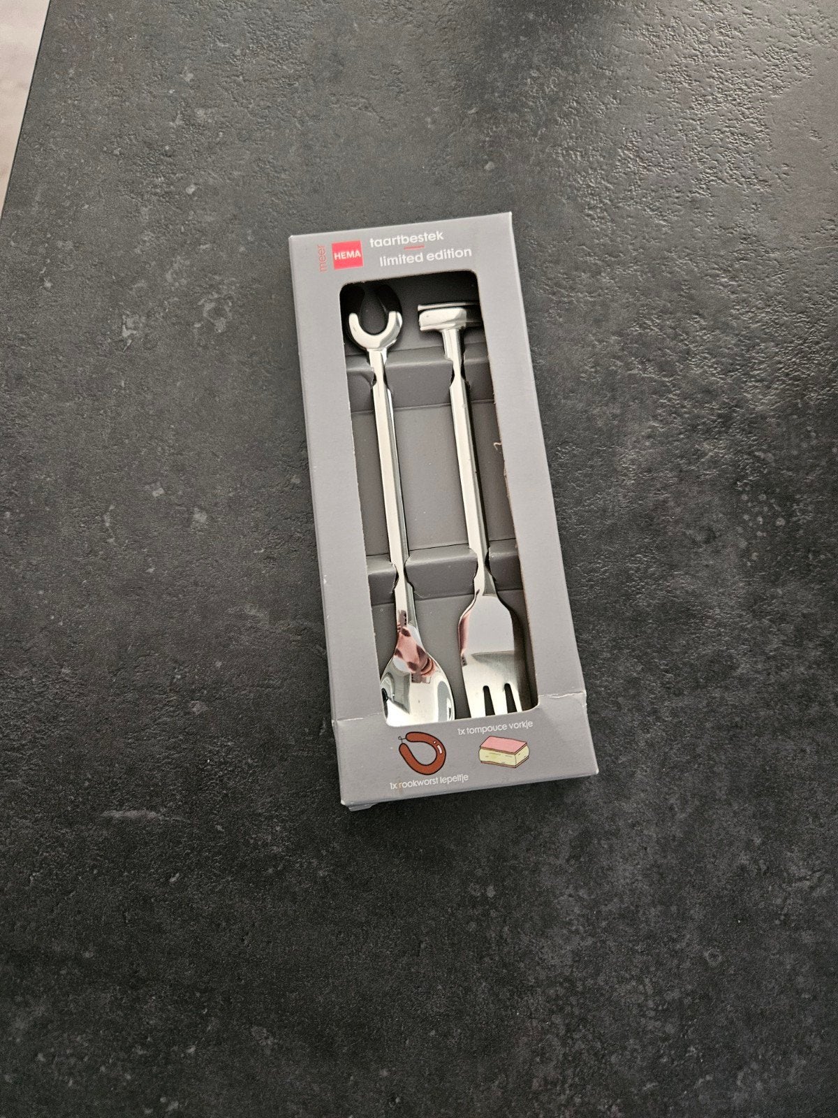 Hema Gebaksvorkjes Tompoes en Rookworst - Limited Edition, Ophalen of Verzenden, Nieuw, Los bestek, Gebaksvork
