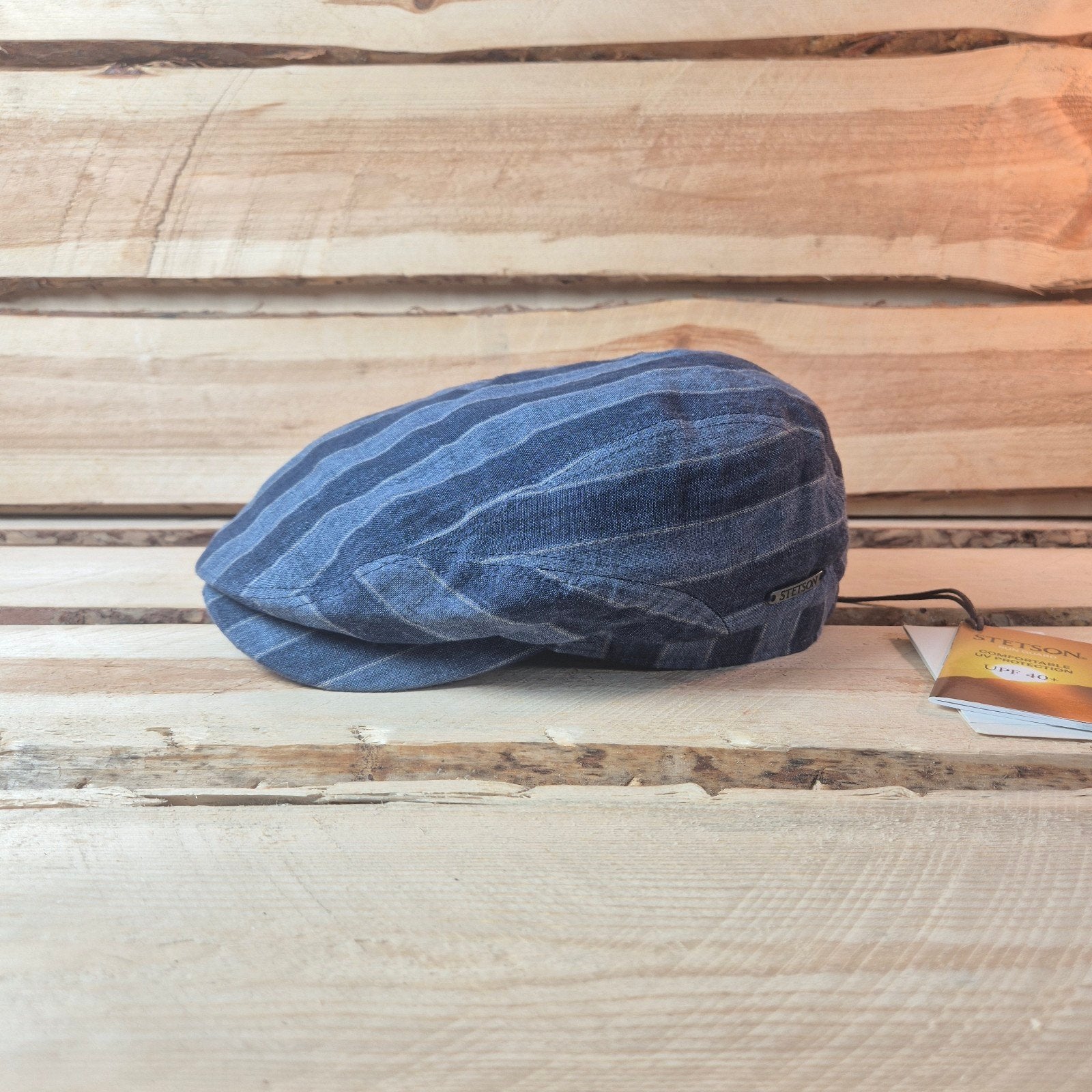 Stetson Flatcap Linen Striped - 100% Linnen - Size 57, Kleding | Heren, Hoeden en Petten, Stetson, Nieuw, Ophalen of Verzenden