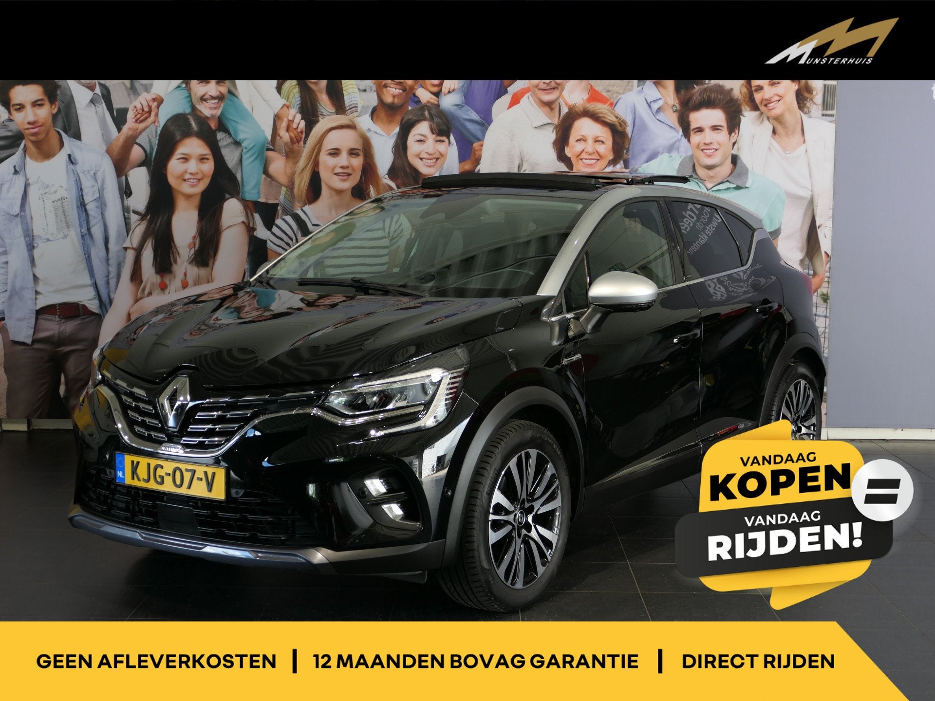 Renault Captur 1.6 E-Tech Hybrid 145 Initiale Paris - Elektr, Auto's, Renault, Bedrijf, Te koop, Captur, 360° camera, ABS, Achteruitrijcamera