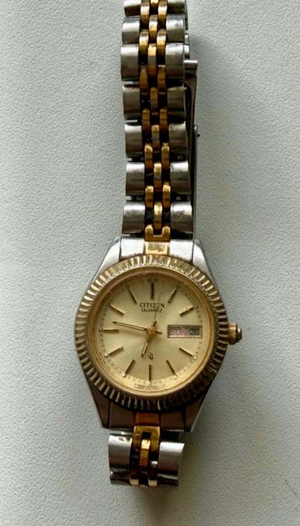 Vintage Citizen Dameshorloge Goud/Zilver - Nieuwe Batterij, Overige merken, Gebruikt, Polshorloge, Ophalen of Verzenden