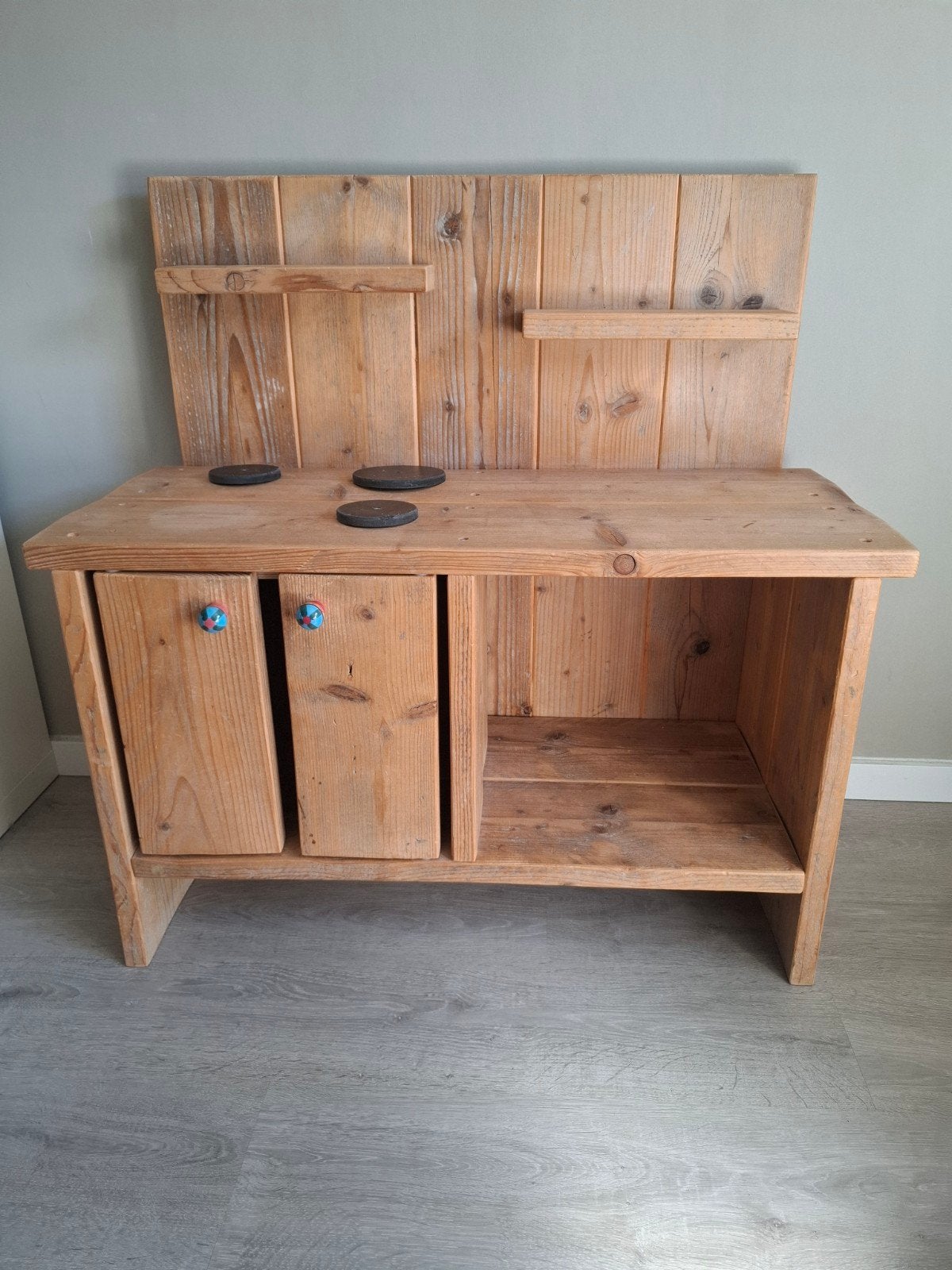 Houten speelkeuken/werkbank van steigerhout, Ophalen