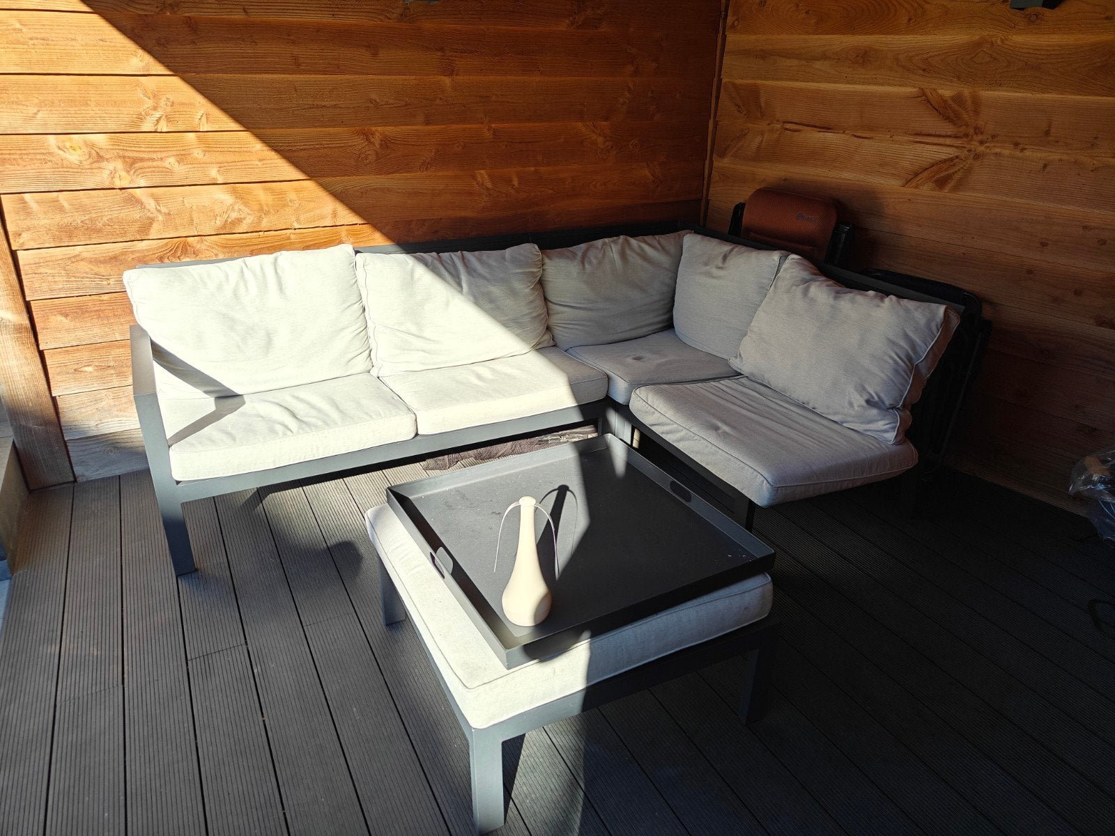 lounch bank antraciet, Tuin en Terras, Ophalen, Gebruikt, Rechthoekig, Aluminium