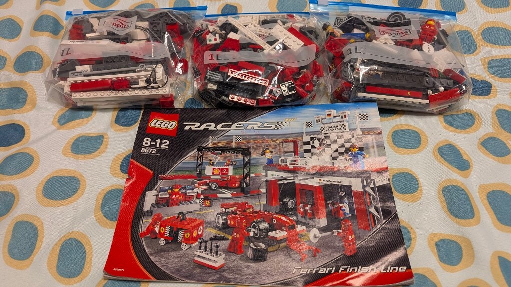 lego ferrari finish line schumacher, Ophalen of Verzenden, Zo goed als nieuw