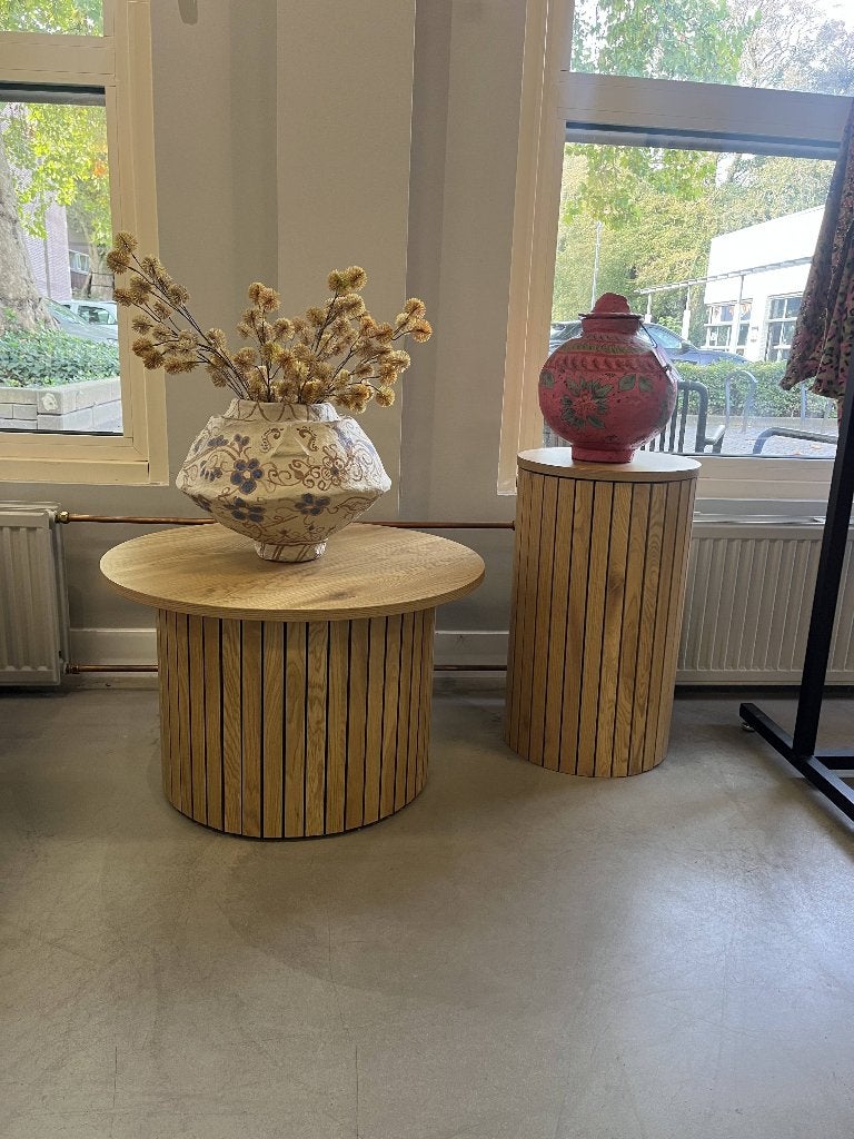 JYSK Salontafel en bijzettafel SPODSBJERG, Ophalen, 50 – 75, 100 tot 150 cm, Rond