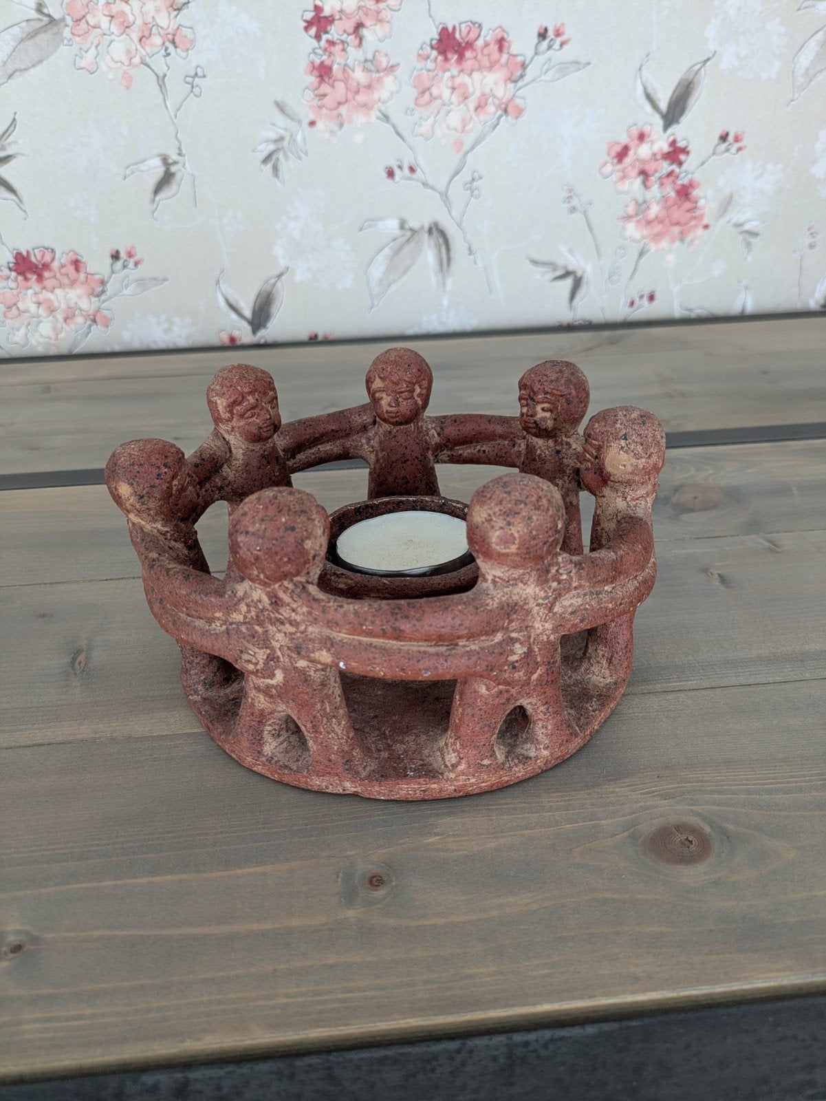 Mexicaanse Vriendenkring Kandelaar - Terracotta, Overige materialen, Gebruikt, Bruin, Ophalen of Verzenden