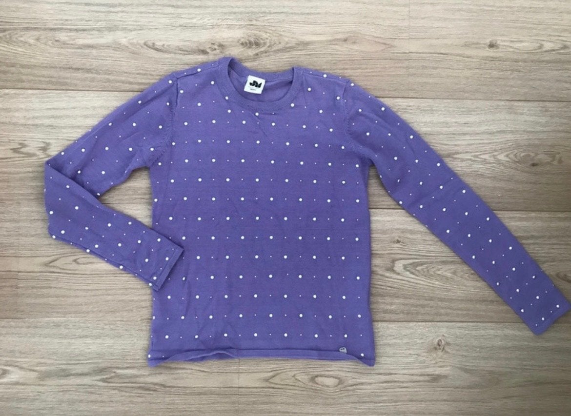 Shkeby trui/longsleeve maat 152-158 paars met stippen, Ophalen of Verzenden, Gebruikt, Meisje, Trui of Vest