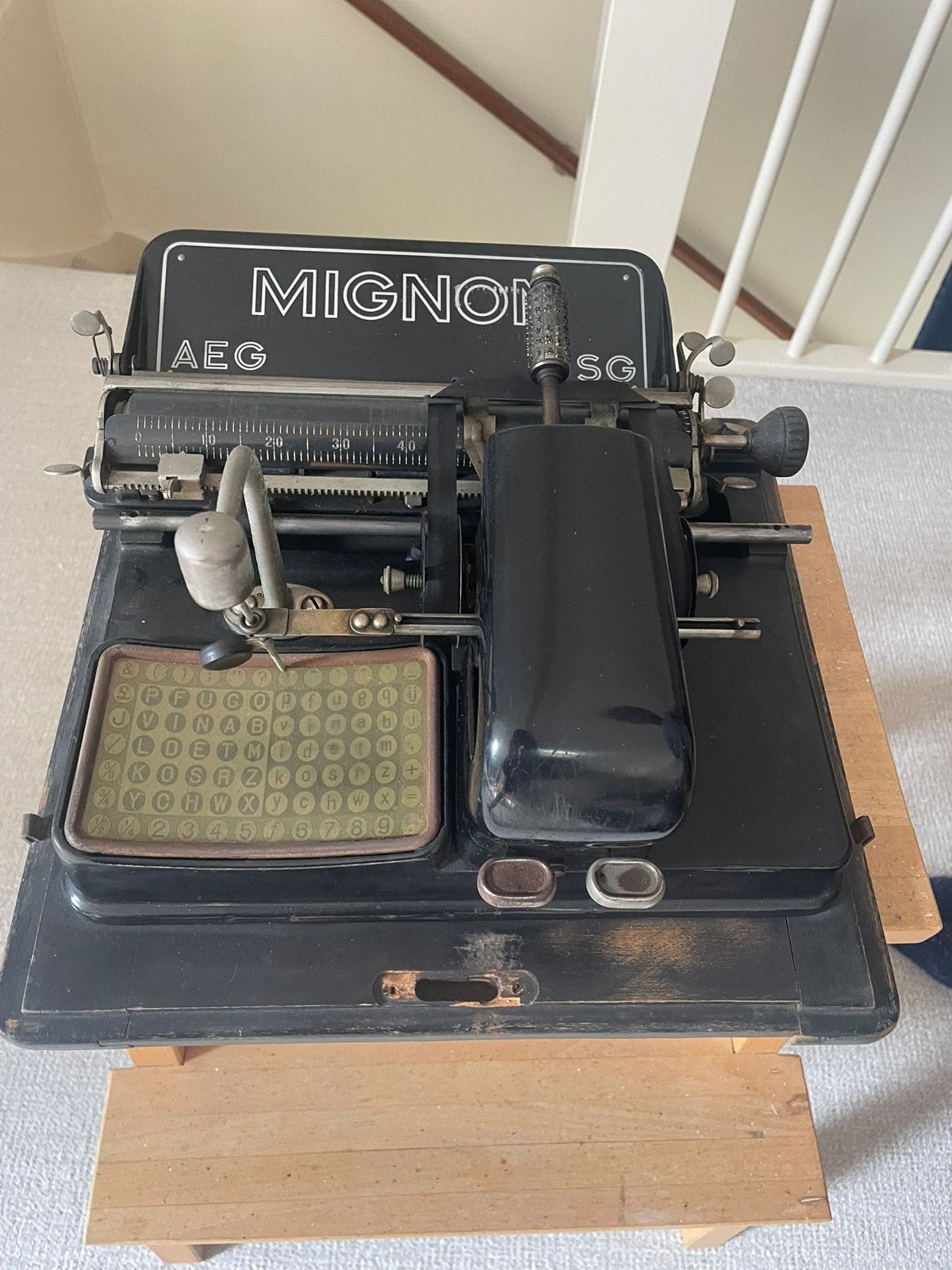 Mignon typemachine, Ophalen, Gebruikt