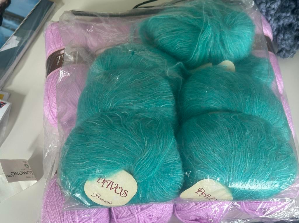 11 bollen wol – breien/haken – turquoise /blauwgrijs, Ophalen of Verzenden, Zo goed als nieuw, Breien of Haken, Wol of Garen