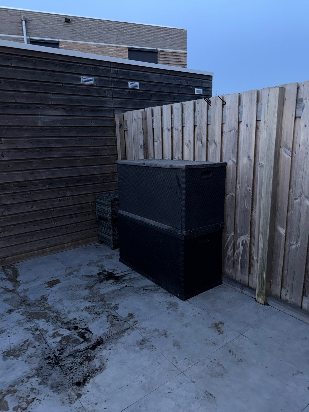 Kunststof opbergboxen zwart/antraciet (2 stuks), Ophalen of Verzenden, Gebruikt, Kunststof