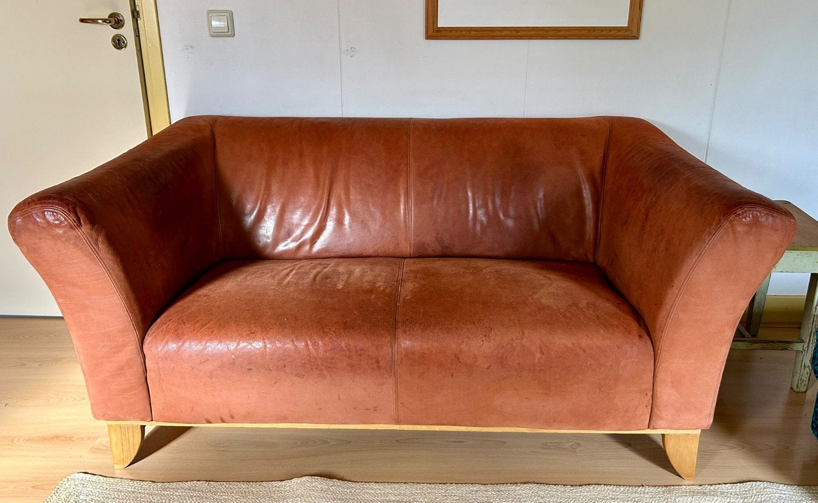Leren tweepersoonsbank - Comfortabel en stijlvol, Ophalen, Gebruikt, Klassiek, 150 tot 200 cm