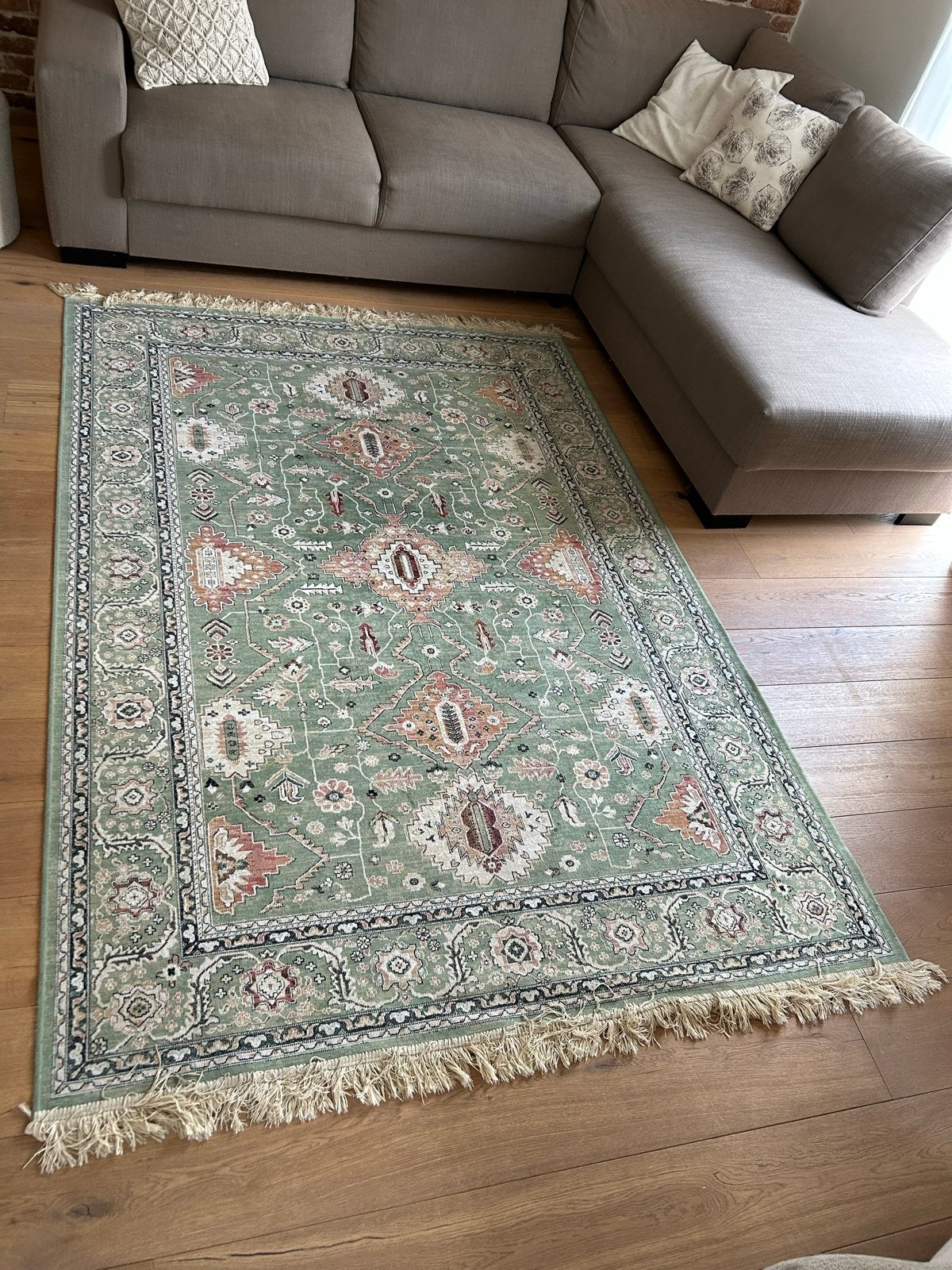 Mooi groen vloerkleed 'Marmaris' van Karwei, 160x230 cm, Ophalen, 150 tot 200 cm, 200 cm of meer, Zo goed als nieuw