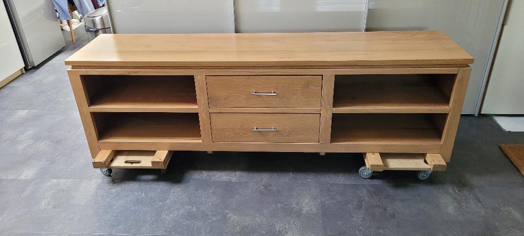 tv meubel, Ophalen, Gebruikt, 150 tot 200 cm, Teakhout