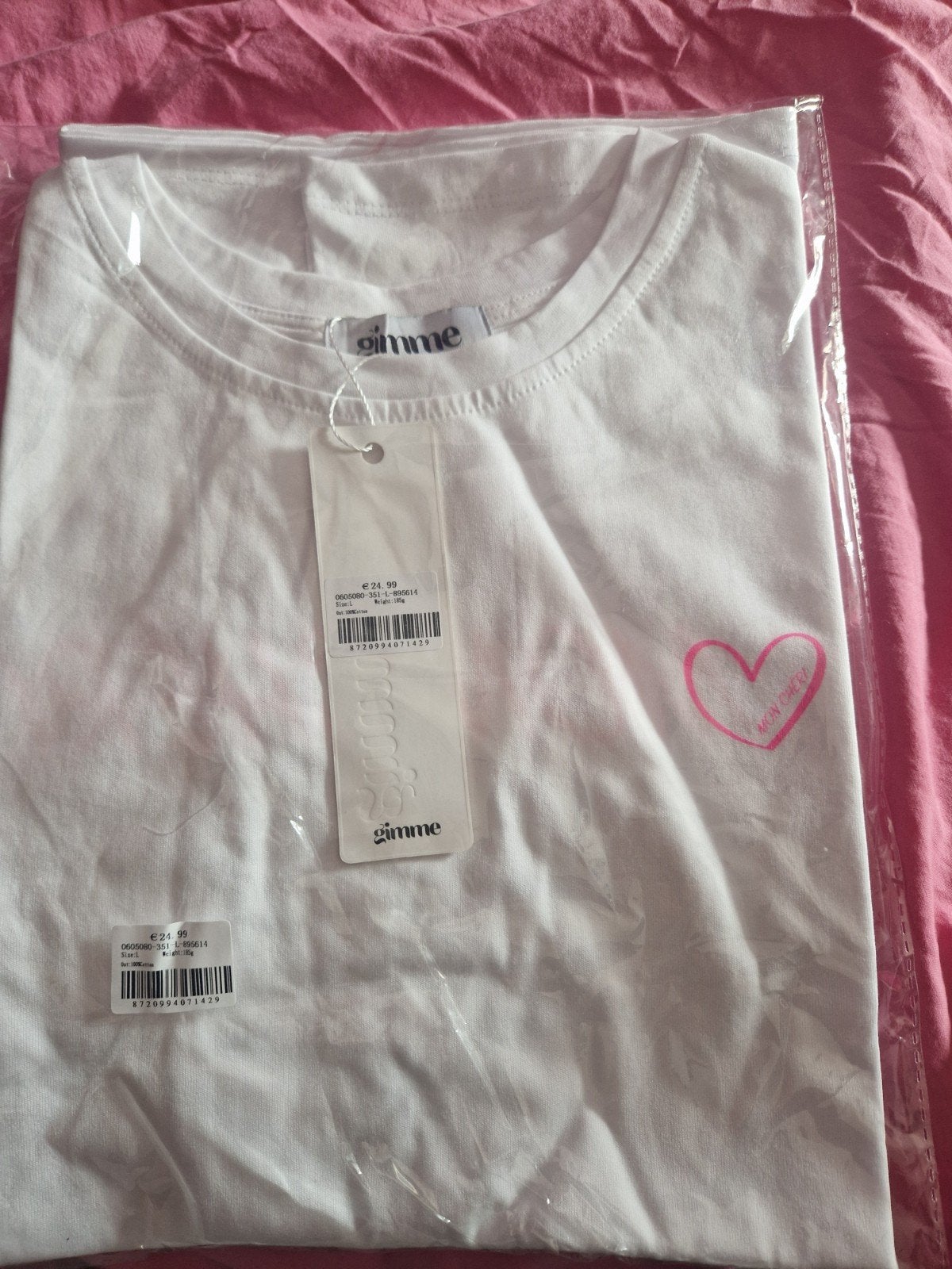 T-shirt Mon Chéri maat L - Nieuw met kaartje, Ophalen, Wit, Maat 42/44 (L), Nieuw