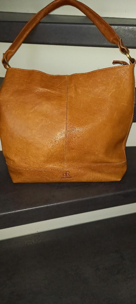 DE ROOY AMSTERDAM LEREN HANDTAS, Ophalen of Verzenden, Gebruikt, Overige kleuren, Handtas