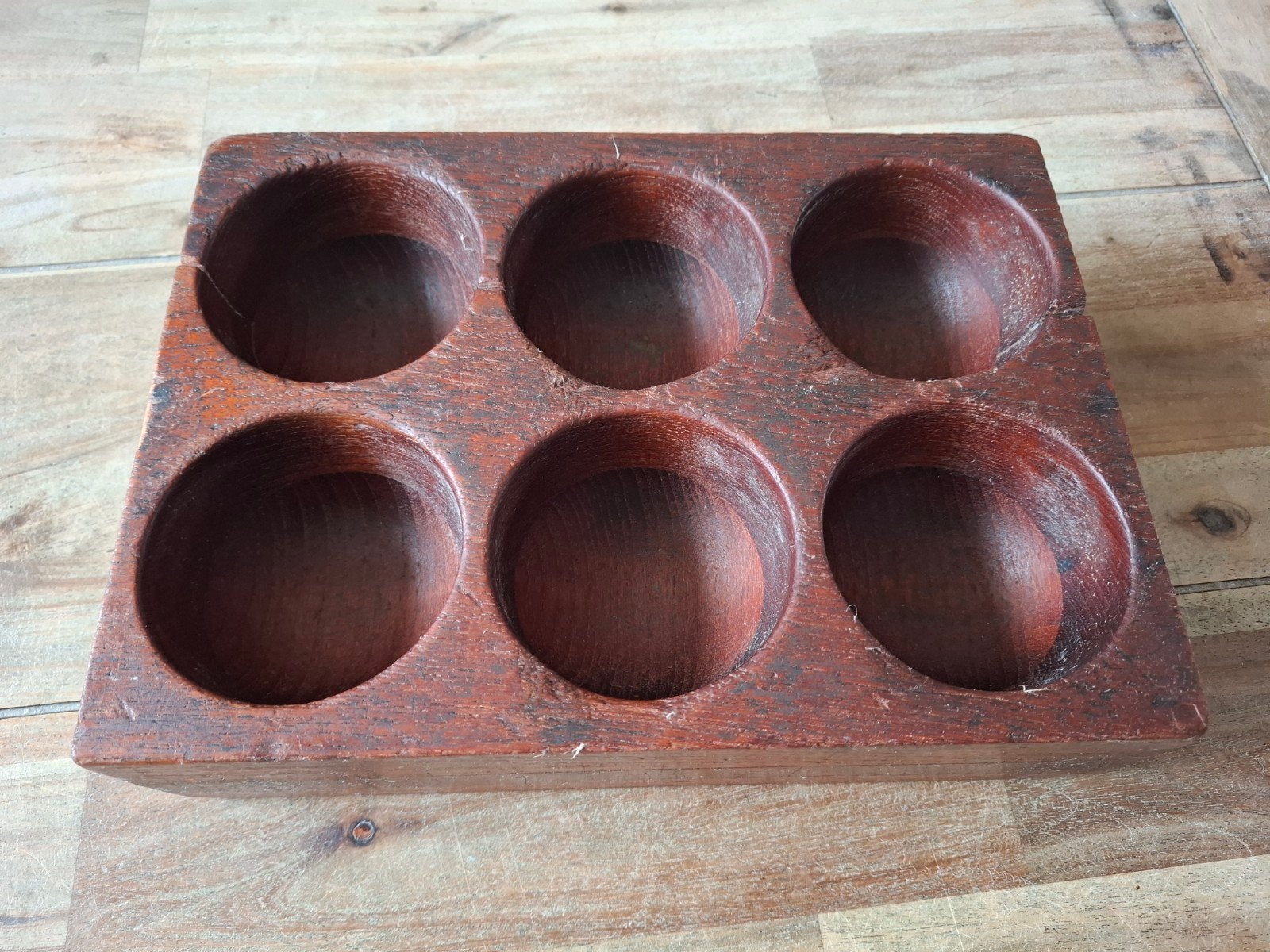 Houten Kassiersbak / Muntenbak met 6 vakken, Antiek en Kunst, Curiosa en Brocante, Ophalen