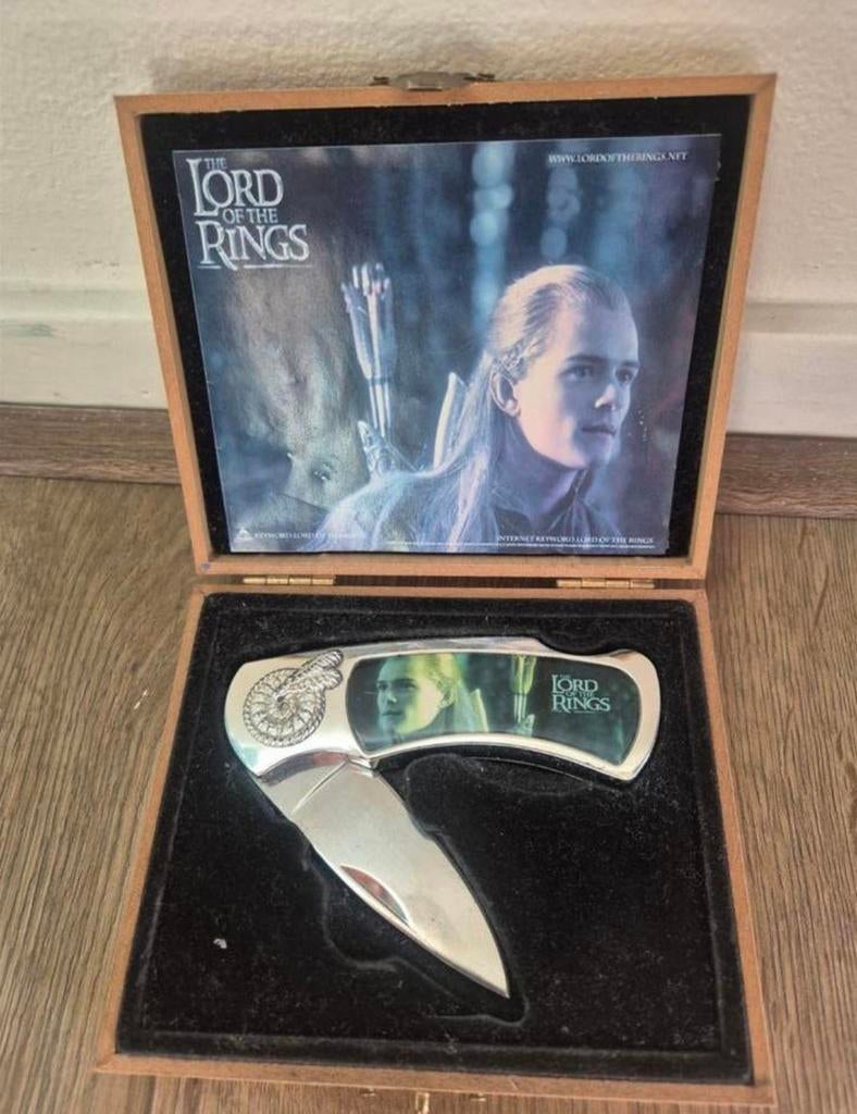 Lord of the Rings zakmes Legolas motief, 17cm, met doosje, Ophalen of Verzenden, Gebruikt, Overige typen