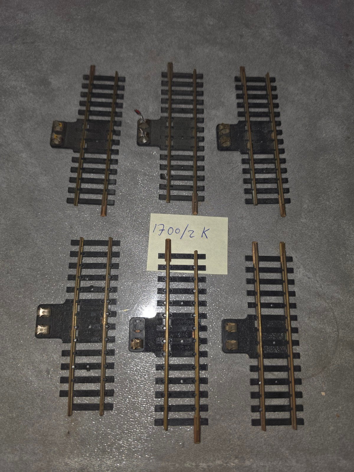 6x Fleischmann H0 1700/2K Aansluitrail 102mm DC, Gebruikt, Gelijkstroom, Fleischmann, Rails