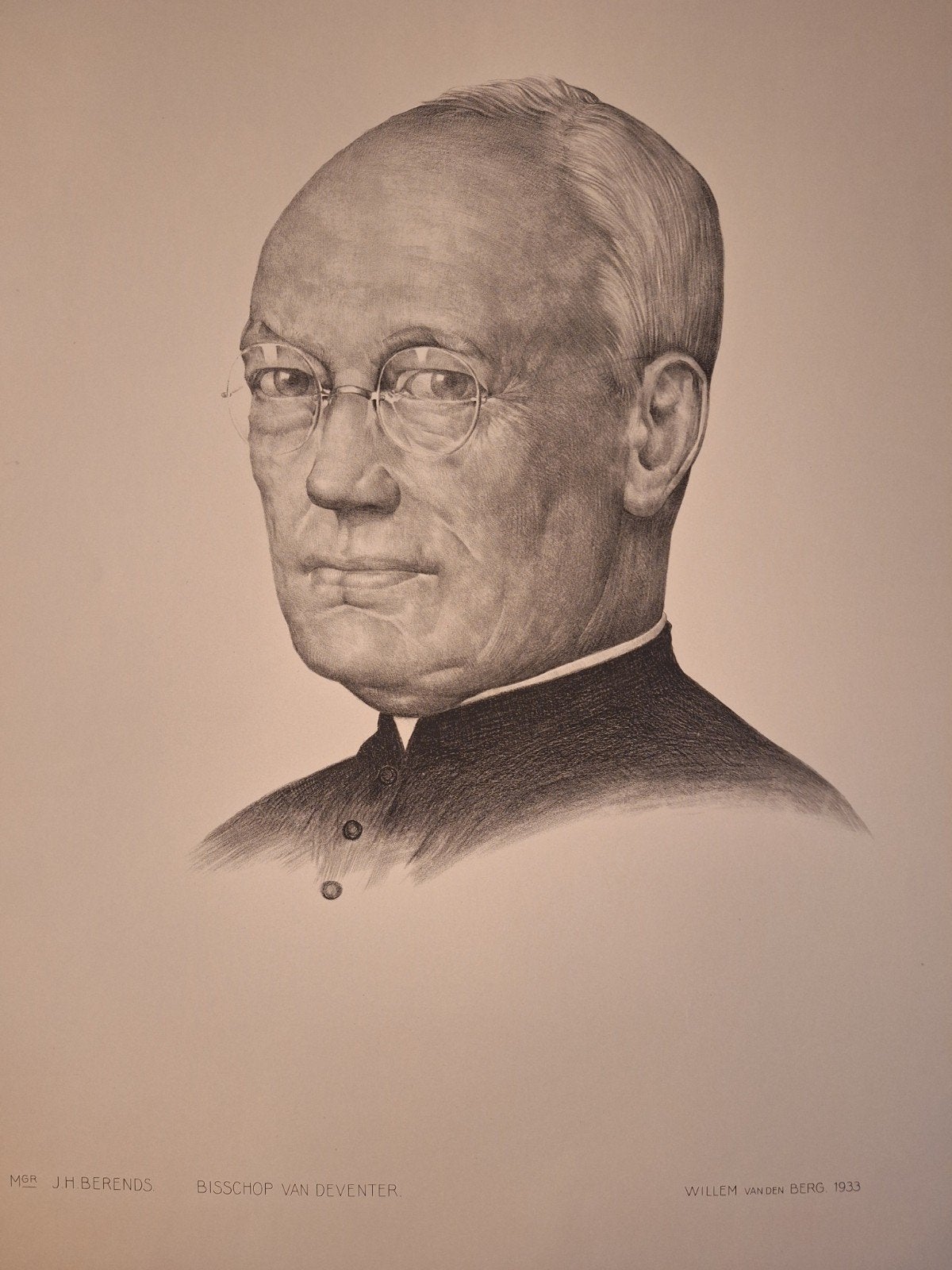 Lithografie Willem vd Berg - Bisschop van Deventer, Ophalen of Verzenden
