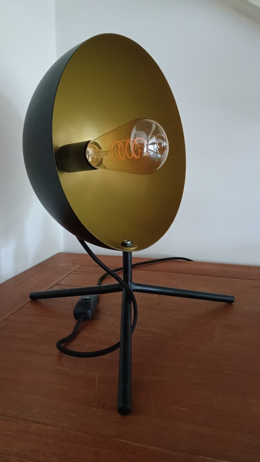 Lindby Muriel tafellamp zwart/goud – industriële designlamp, Ophalen, Overige typen, Overige merken, Met schakelaar