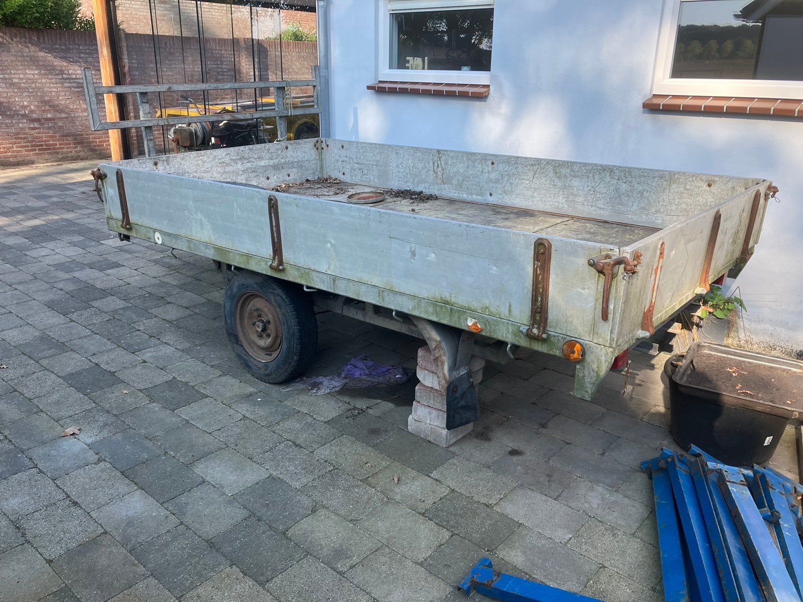 Plateau aanhanger voor onderdelen of opknappen, Auto diversen, Ophalen, Gebruikt