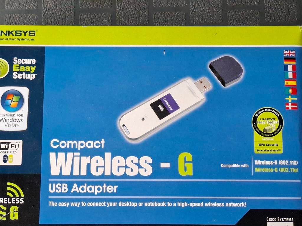 Linksys Compact Wireless-G USB Adapter, Computers en Software, Routers en Modems, Nieuw, Ophalen of Verzenden