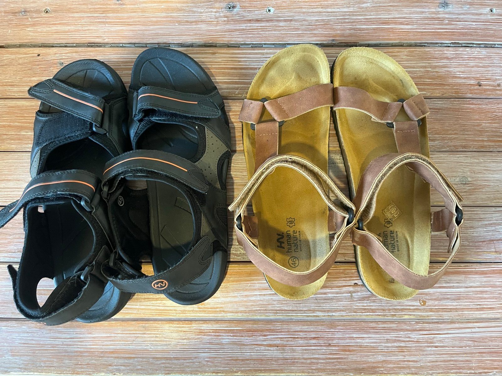 Sandalen set van Human Nature (46) en (45), Ophalen of Verzenden, Zo goed als nieuw, Bruin, Sandalen