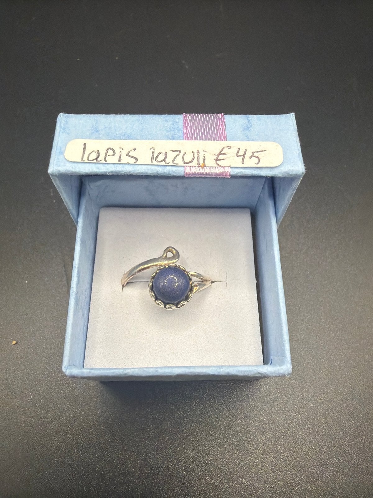 Lapis Lazuli Ring - Zilveren Ring met Blauwe Steen, Blauw, Ophalen of Verzenden, Zo goed als nieuw, X