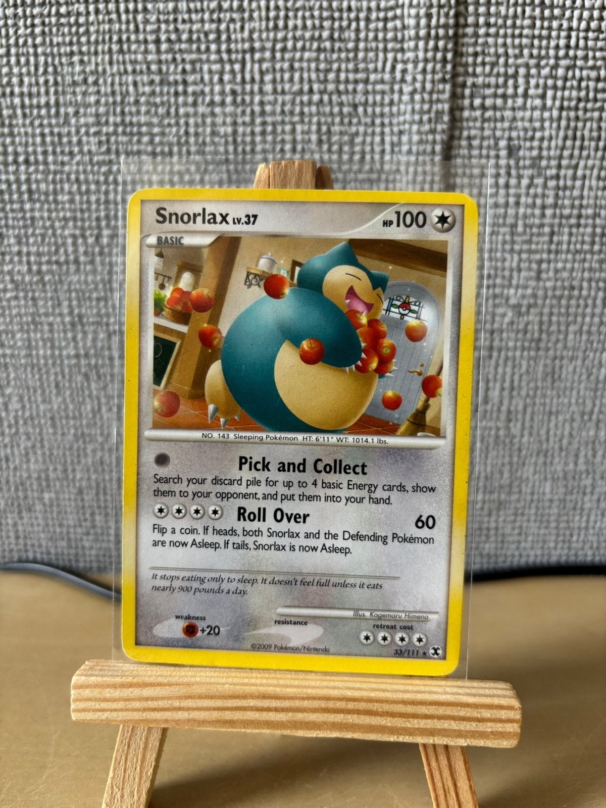 Snorlax pokemon kaart, Ophalen of Verzenden, Zo goed als nieuw, Losse kaart