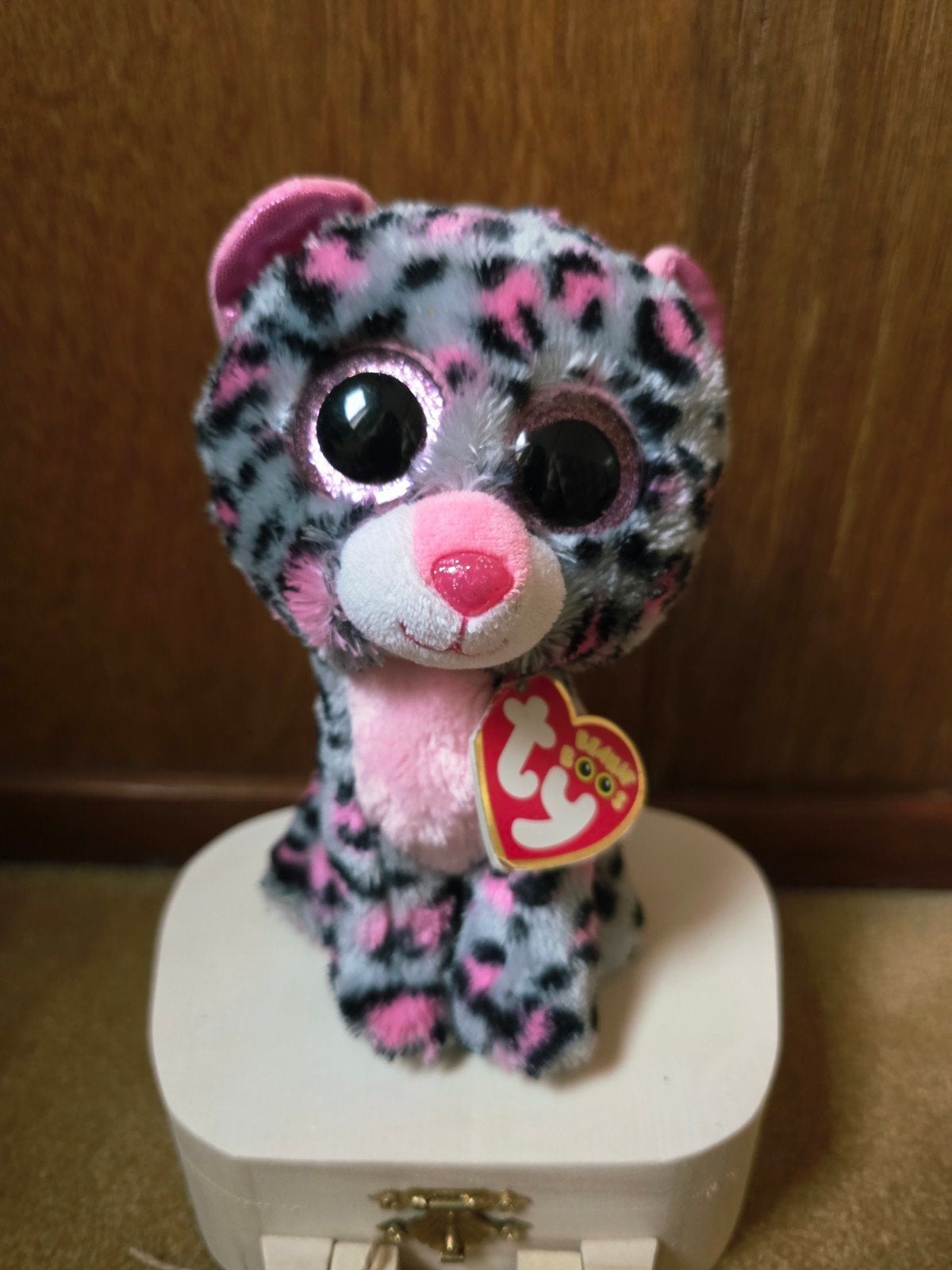 Ty Beanie Boo Luiaard Tasha - 15 cm, met kaartje, Overige typen, Grijs, Ophalen of Verzenden, Klein (minder dan 20 cm)