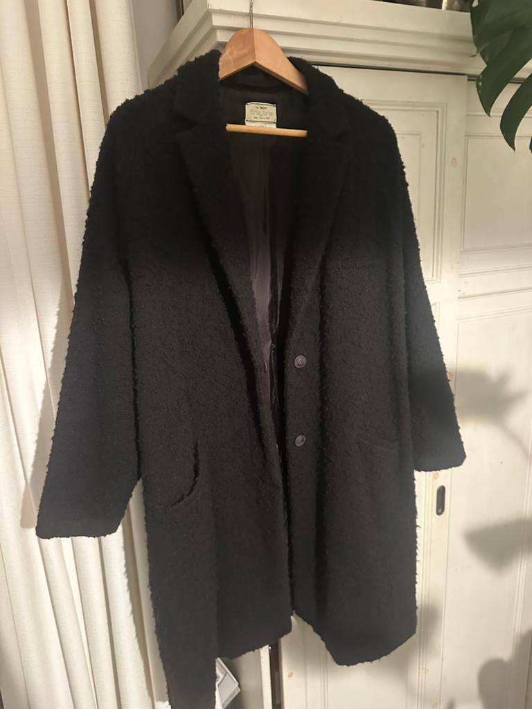 Forte_Forte Zwarte Bouclé Jas - Maat M, Kleding | Dames, Ophalen of Verzenden, Zo goed als nieuw, Maat 38/40 (M), Zwart