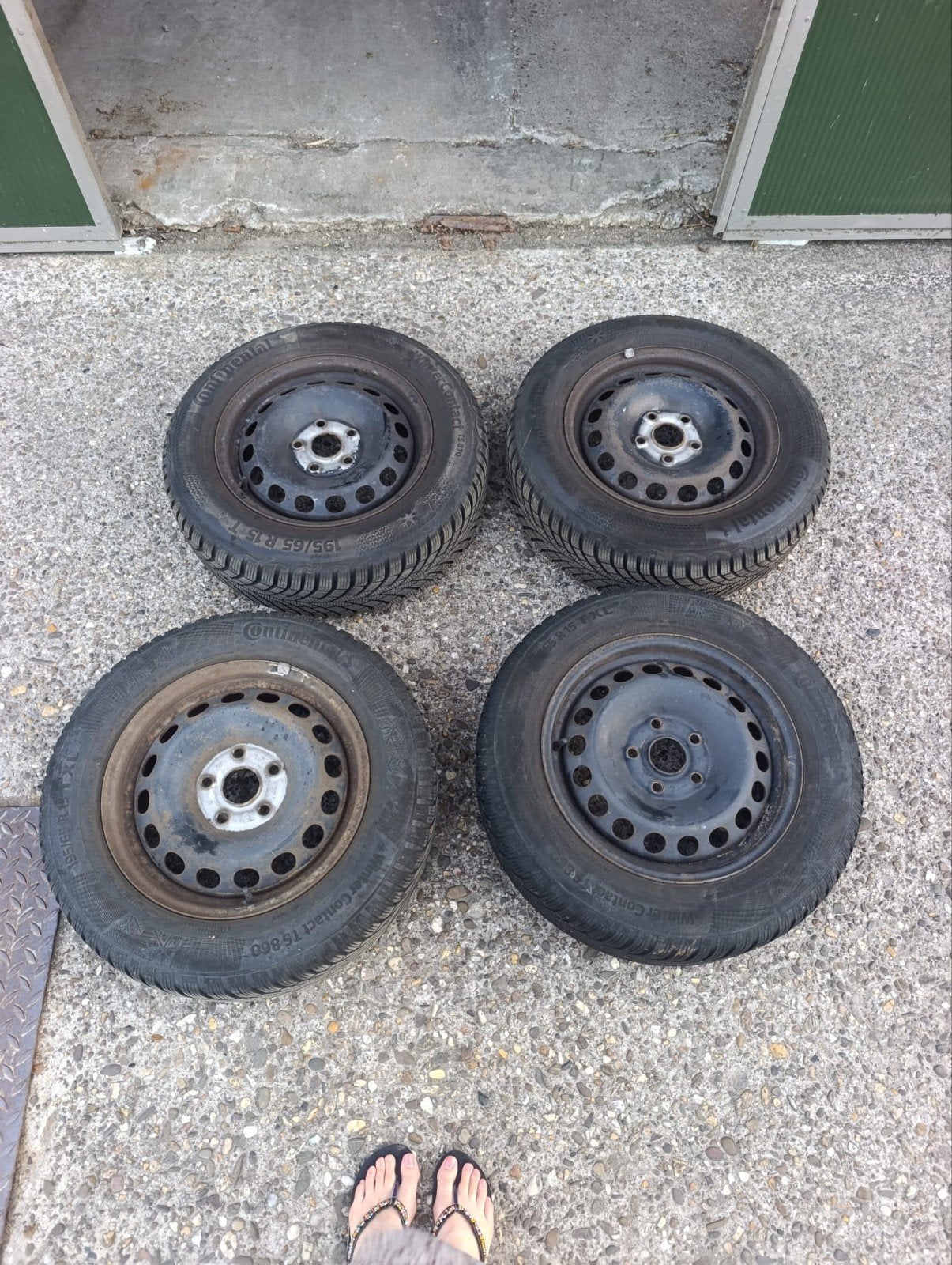 Winterbanden vw caddy 195/65 R15, Ophalen, Gebruikt