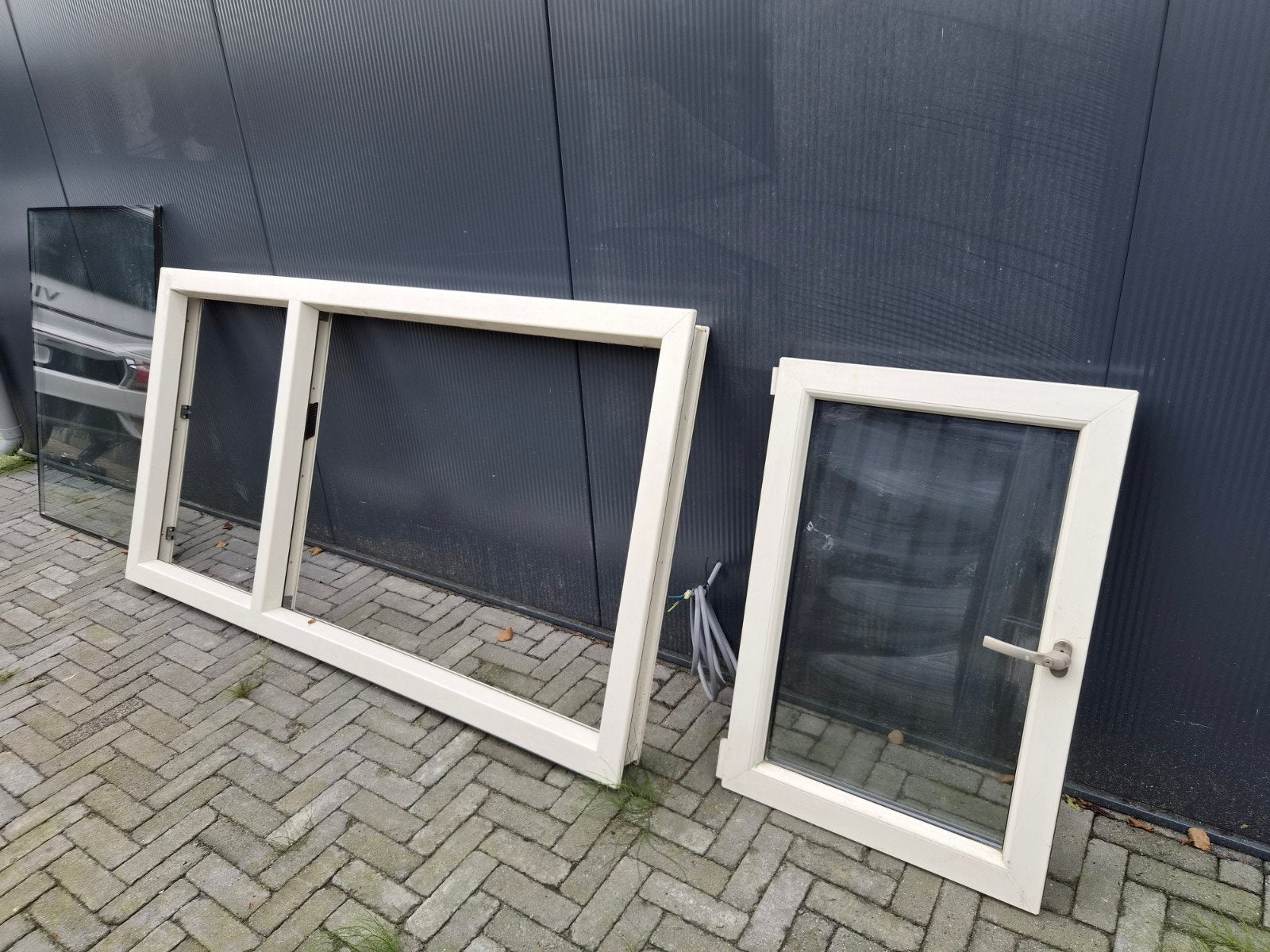 kunstof kozijn met met tripple glas en kiep kantel raam, Gevelraam of Ruit, Gebruikt, 80 tot 120 cm, Onbekend