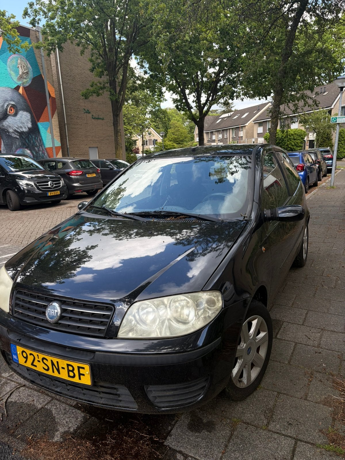 Fiat Punto 1.4 16V 3DR 2006 Zwart apk verlopen, Voorwielaandrijving, Stof, 40 €/maand, Zwart