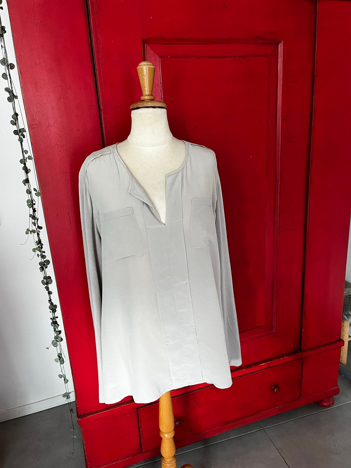 Claudia Sträter Blouse Maat 42 - Zijde & Viscose, Kleding | Dames, Verzenden, Gedragen, Maat 42/44 (L), Grijs